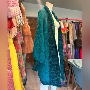 Funky Vintage Teal Duster Sweater